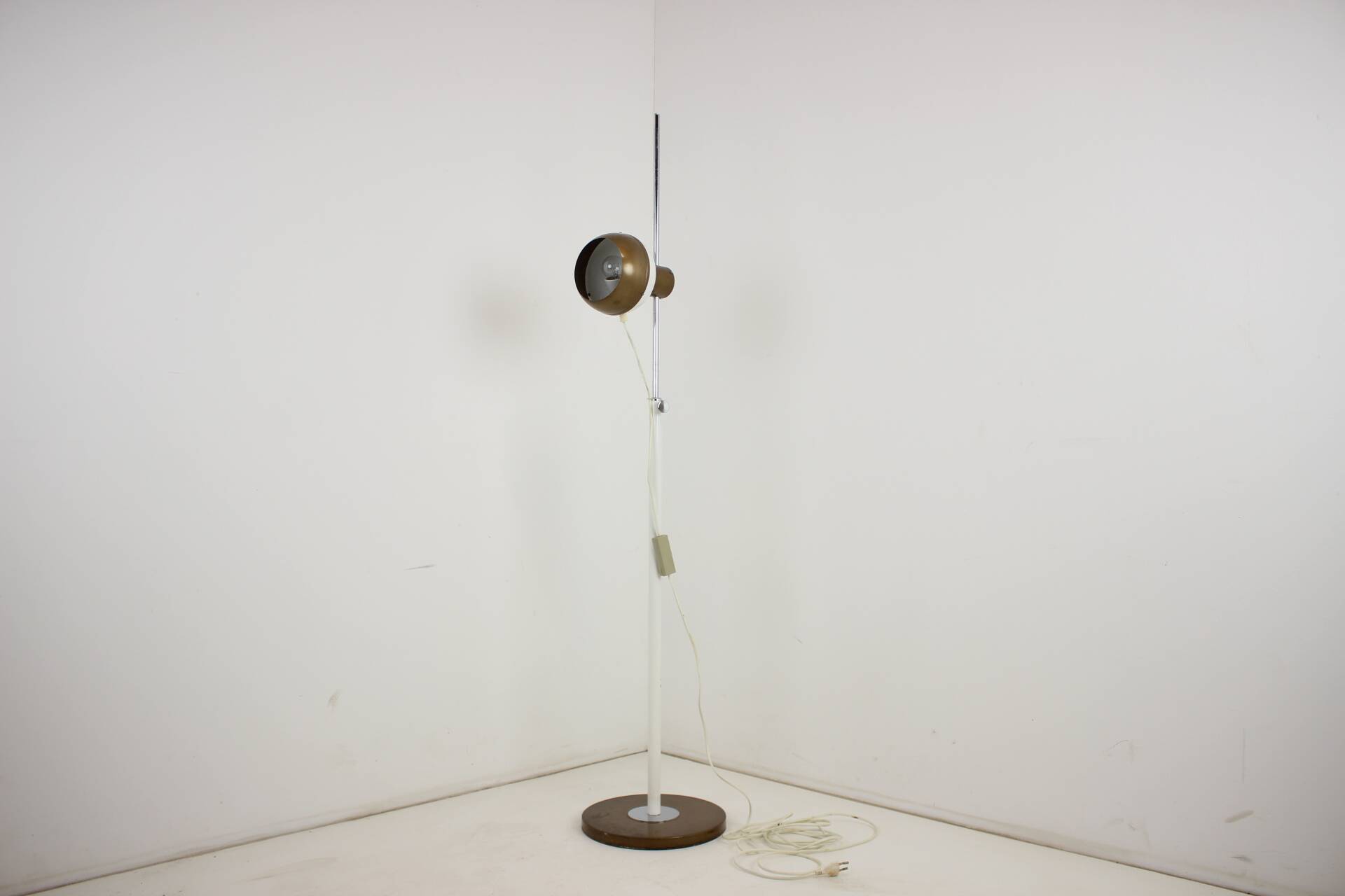 Adjustable Vintage Magnetic Floor Lamp by Drukov, 1970's, Brno, Czechoslovakia