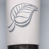 White and brown white and brown form évase vase leaf pattern - 40 cm