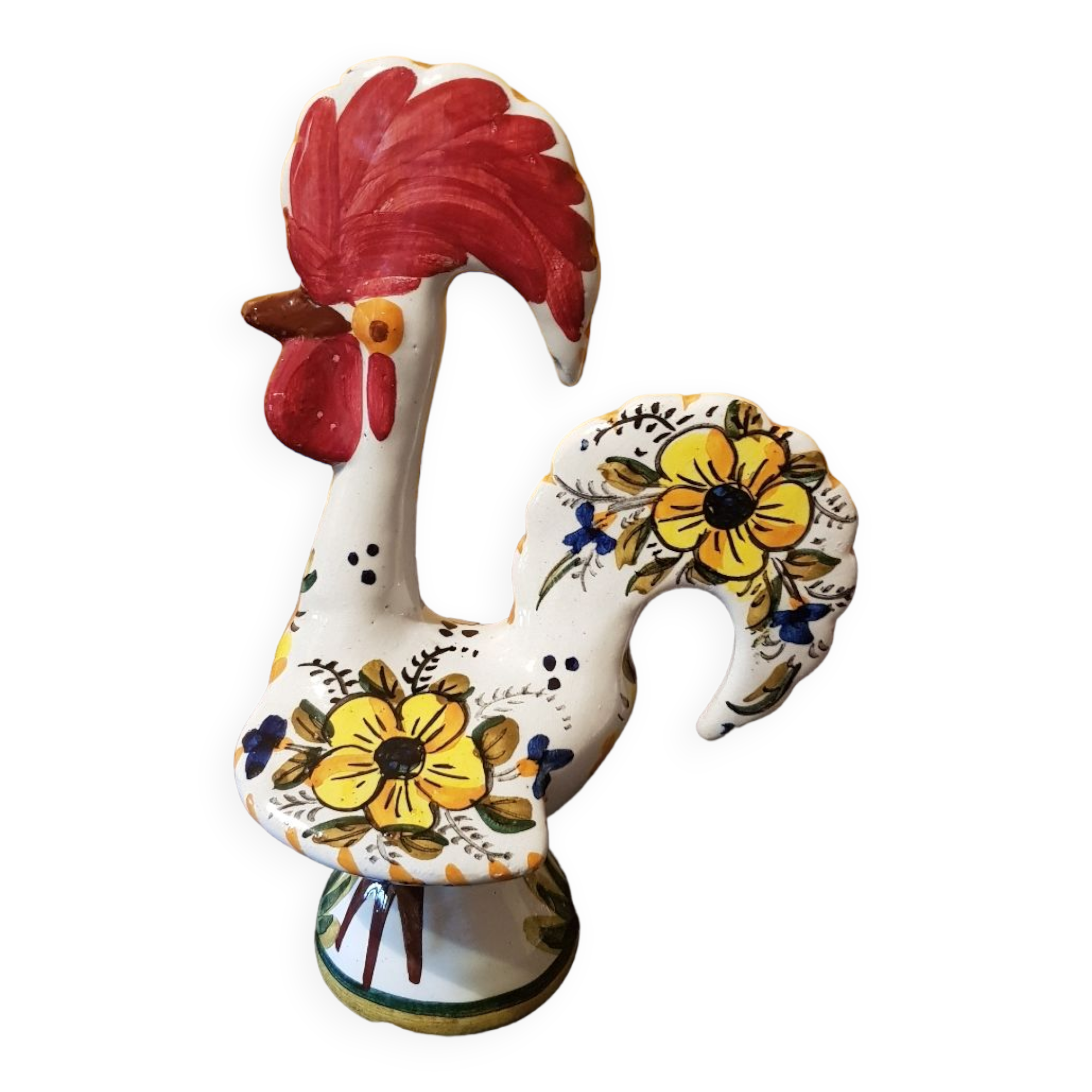 Ceramic rooster. Hand decor.