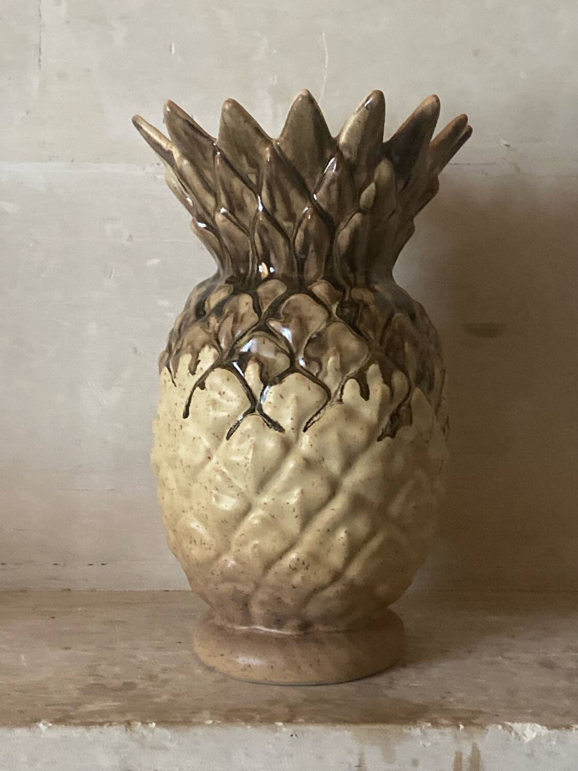 Rhoda pineapple vase in vintage earthenware