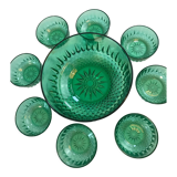 Saladier et 8 coupelles en verre Arcoroc