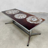 Tiled and chrome coffee table 'sixties vibes'