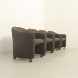 Set of four PS142 armchairs by Eugenio Gerli for Tecno, Italy, 1966.