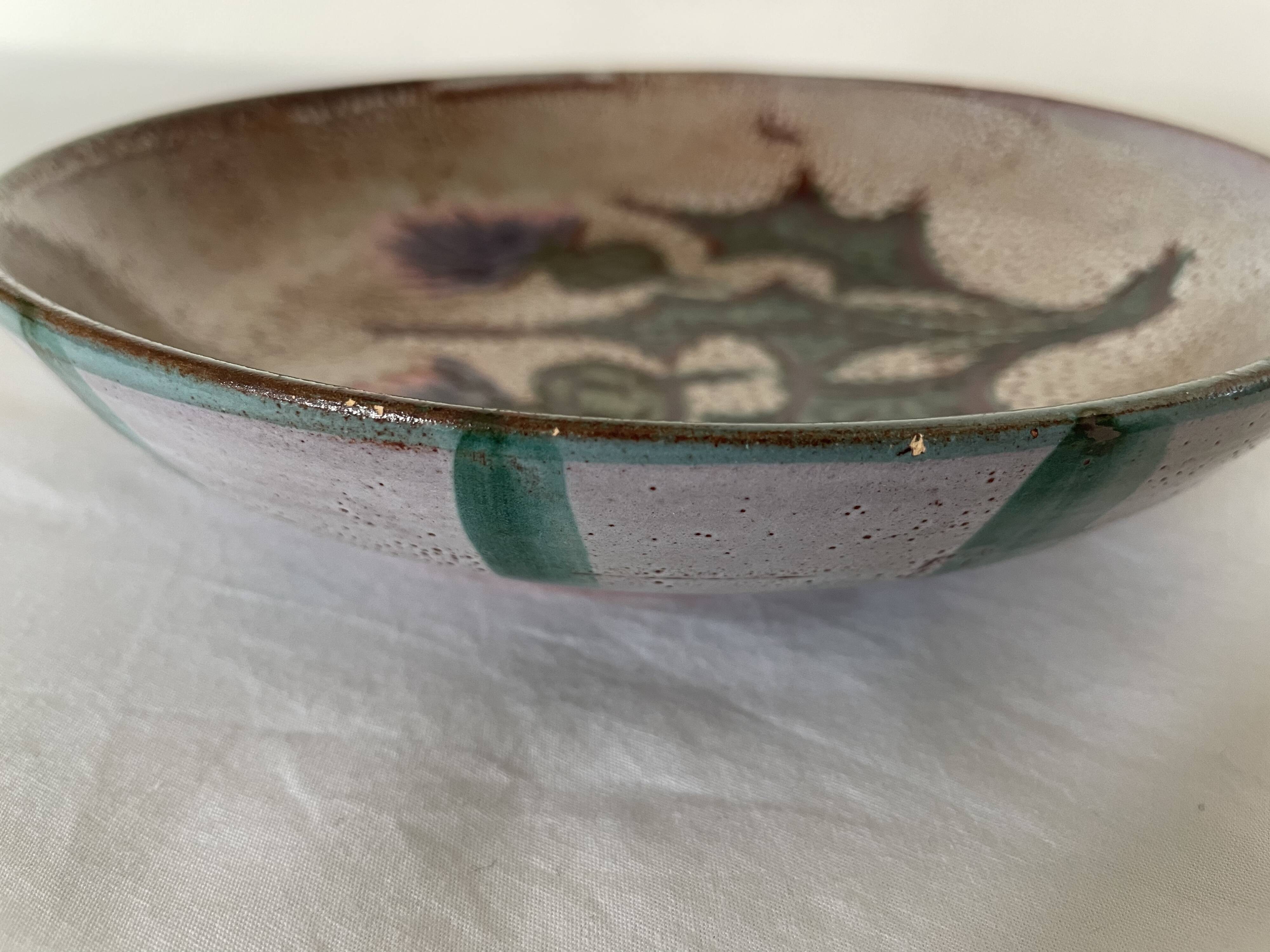 Vallauris deep plate with thistles