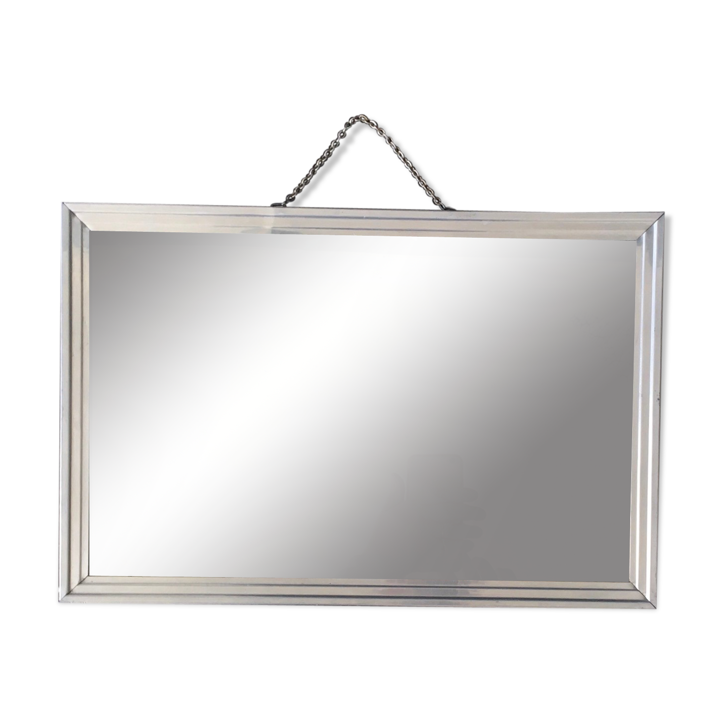 Metal mirror to hang, 50s/60s - 24x38cm