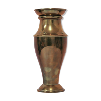 Brass vase with cabin inside