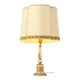 Fifties Vintage Table Lamp Onyx Marble Brass Acanthus