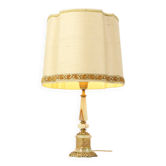 Lampe de table en onyx, marbre et laiton, années 50