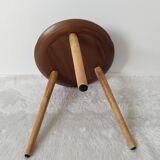 Vintage round table, tripod, carved wood
