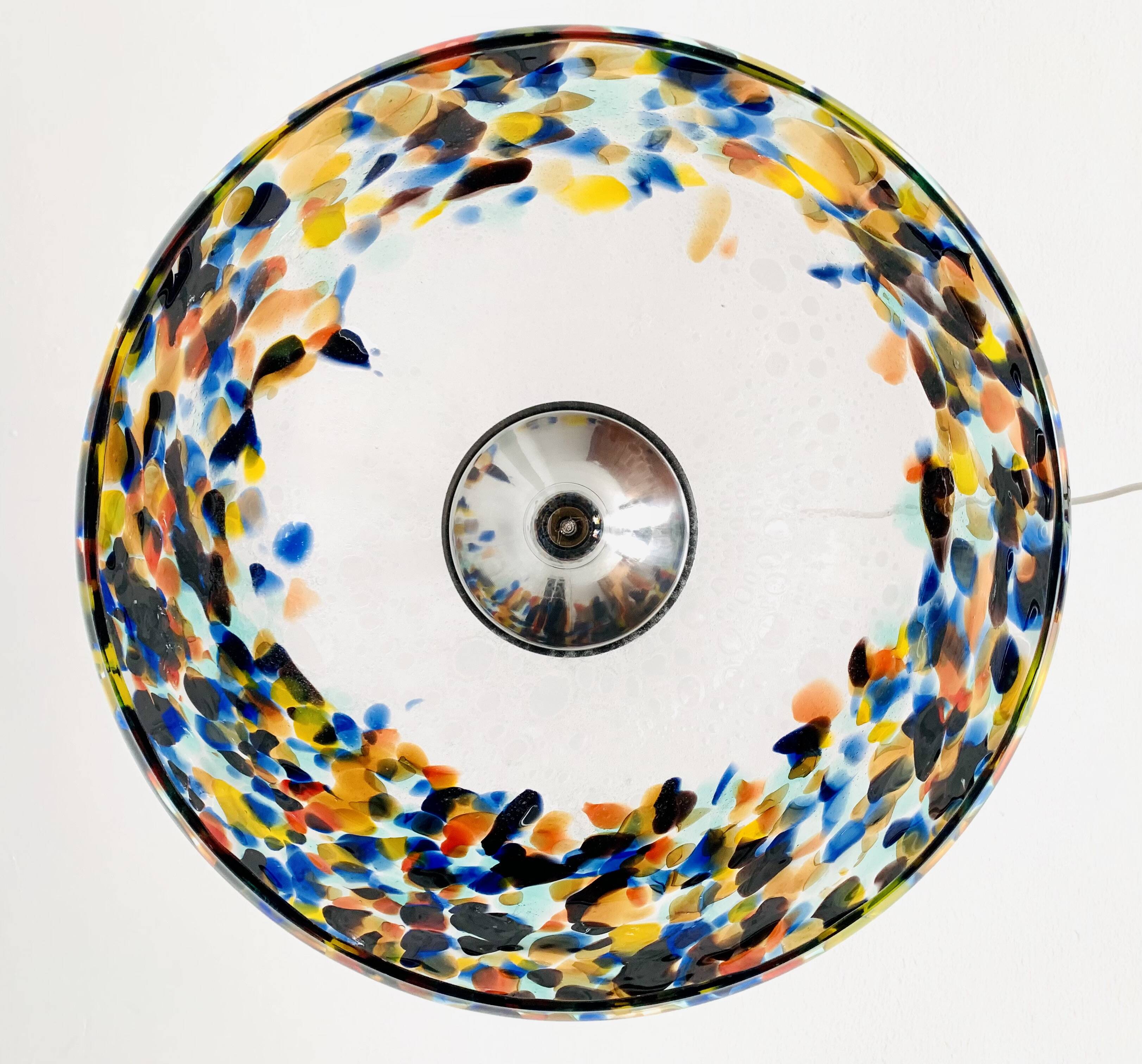Large Colorful Murano Glass Pendant Lamp