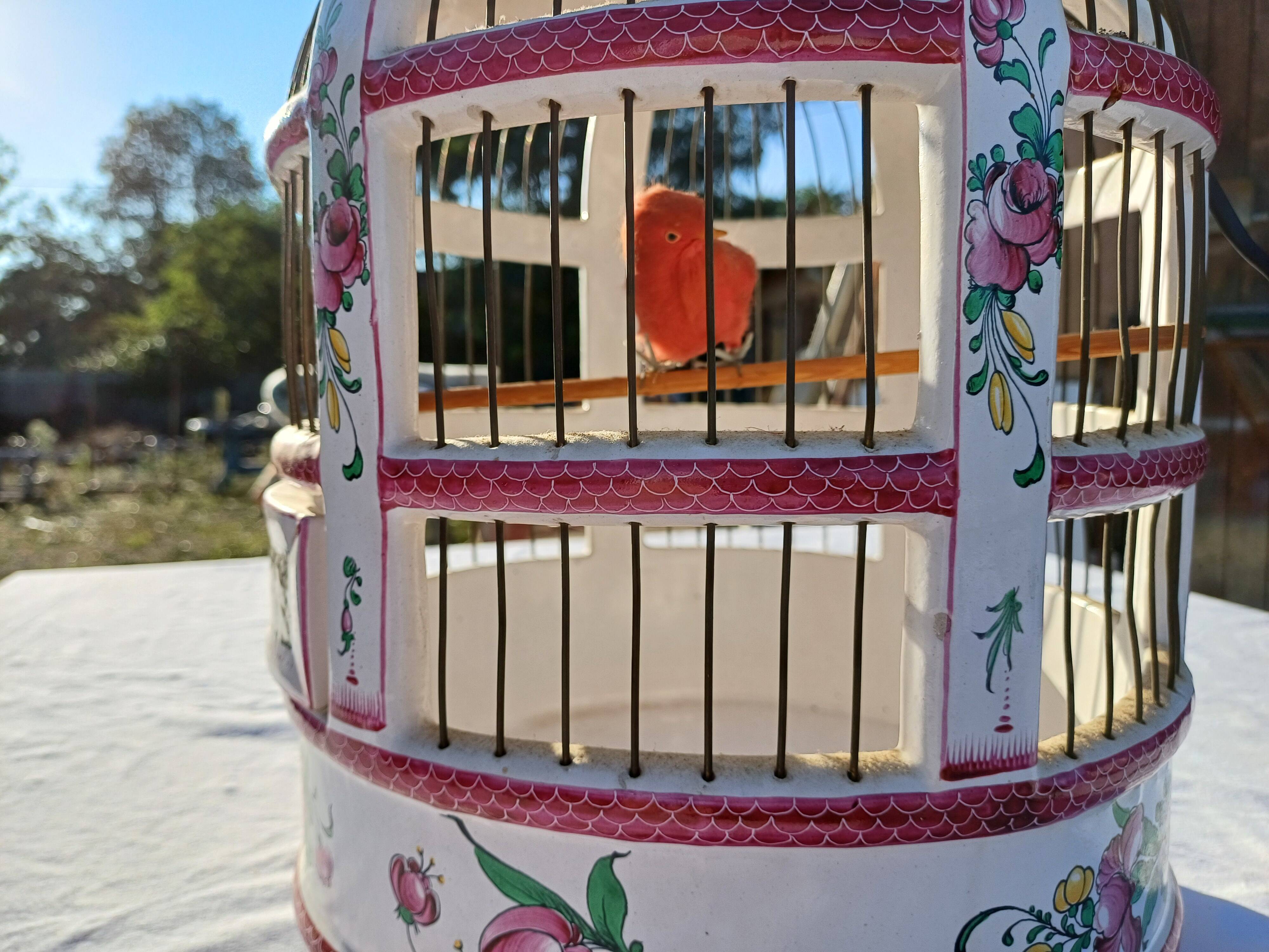 19th century bird cage in Lunéville earthenware