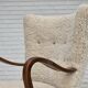 1960s, Danish design by Alfred Christensen, reupholstered, sheepskin.