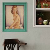 French signed nude painting 60's