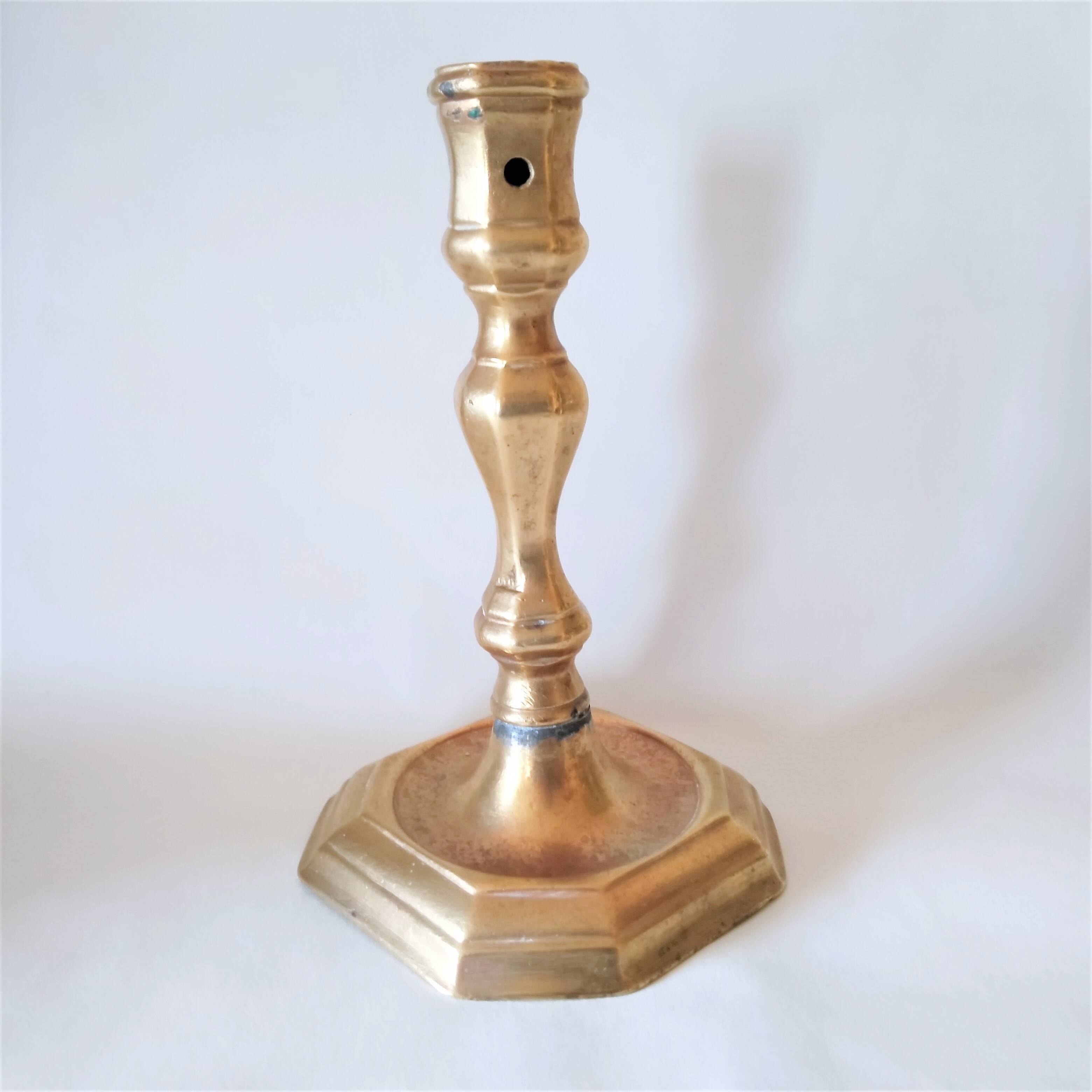 Gilt bronze candlestick with pierced bin 17th century