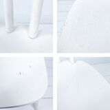 Chaise vintage blanche en bois