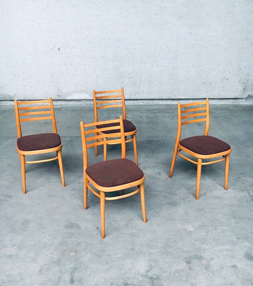 Mid-Century Modern Dining Chairs from Ton, Czechoslovakia, 1968, Set of 4