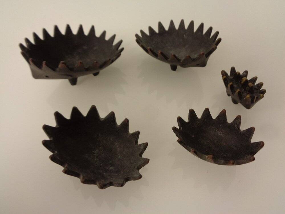 Hedgehog Ashtrays, 1950s, Set of 6