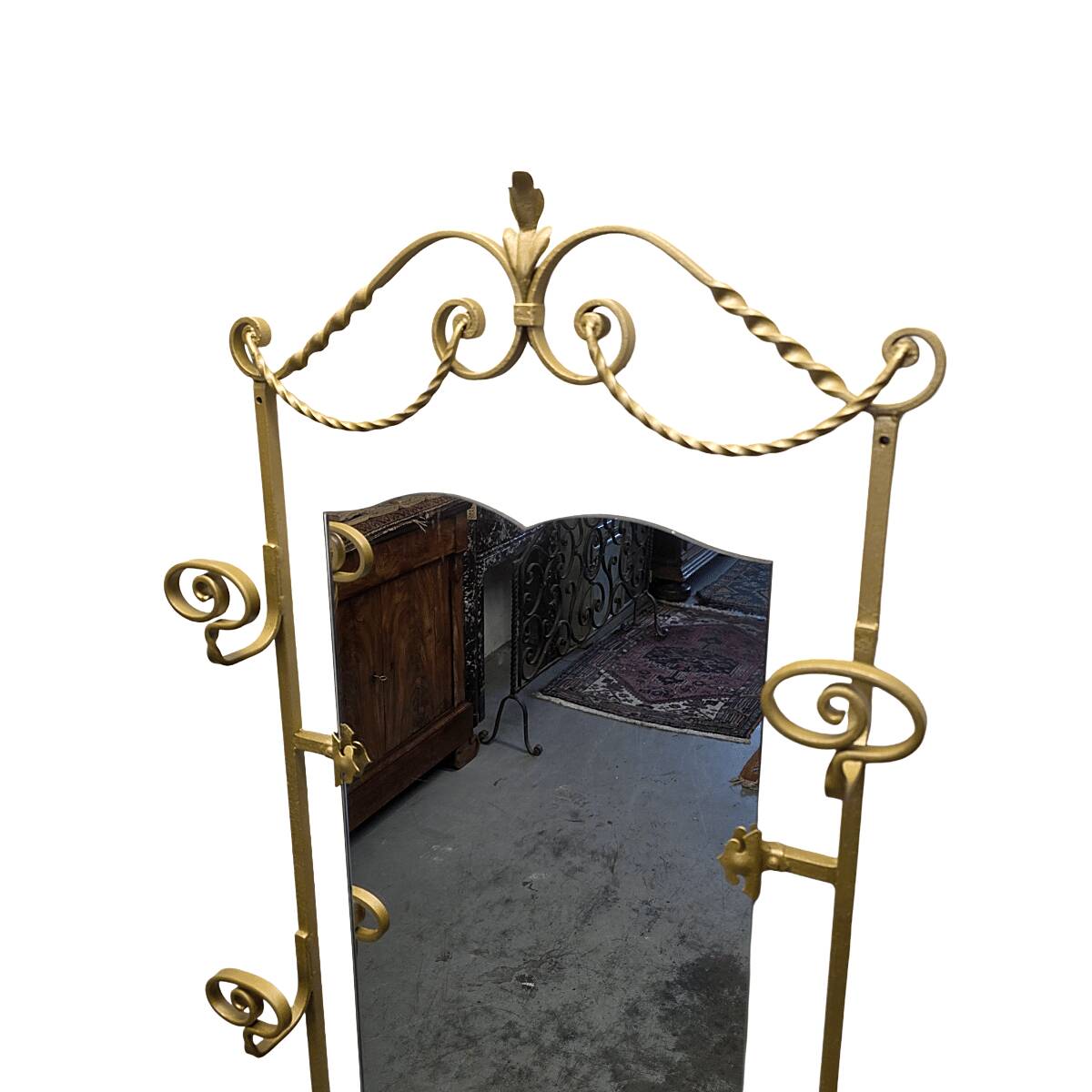Vintage French Wall Console With Mirror, mid-century