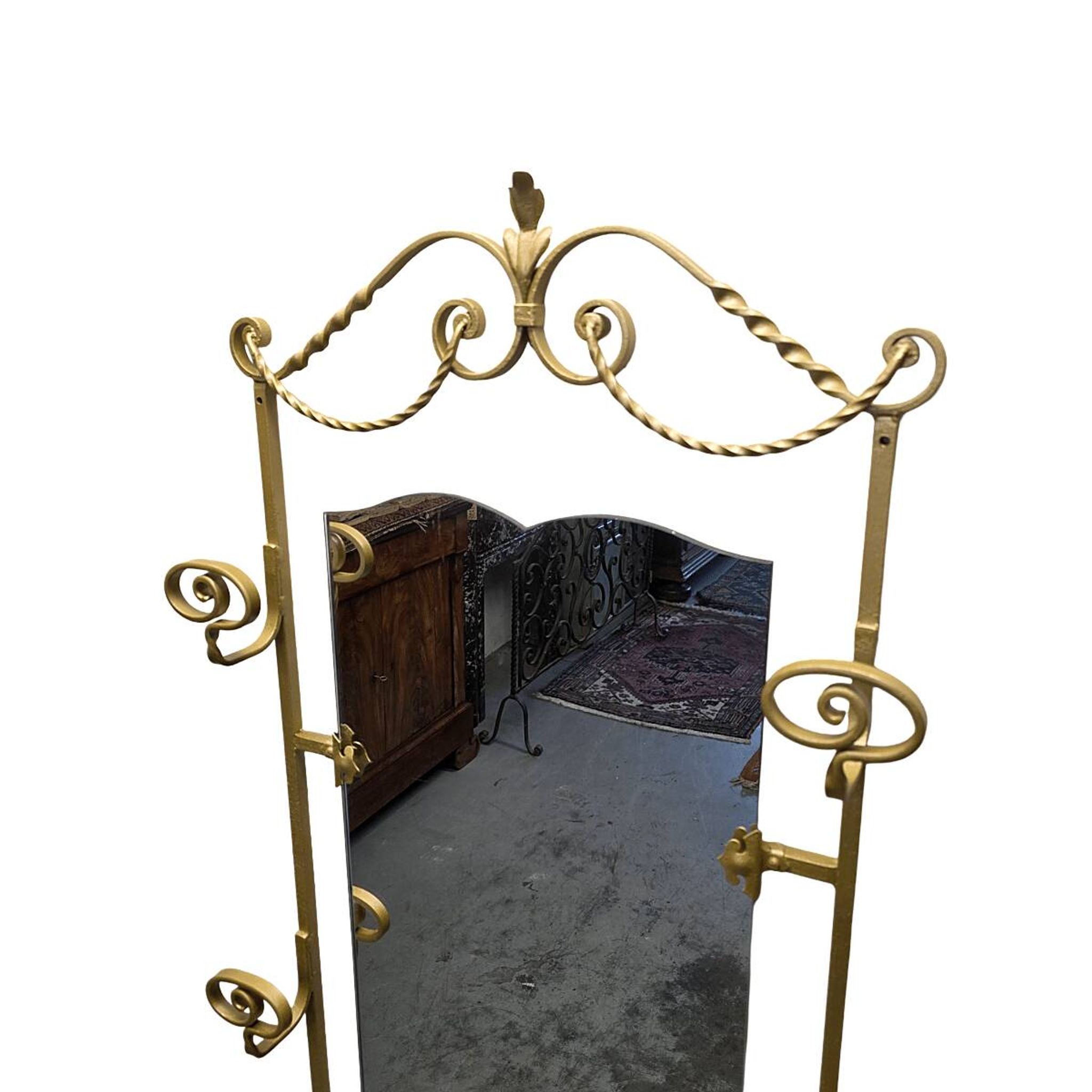 Console murale vintage française avec miroir, milieu du siècle