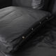 Danish design black leather and teak 3 seater sofa, 1960s