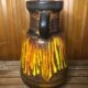 Ancien vase a anses st clément france céramique marron & orange vintage #a412