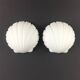 Pair of Opaline Glass Shell-Shaped Wall Lights from Limburg, Germany, 1970s
