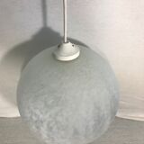 Suspension ancienne boule globe verre multicouche années 70 vintage