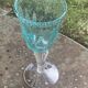 Set of 4 large wine glasses in blown and bubbled glass, green, wine color