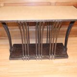 Coffee table or console in wrought iron art deco
