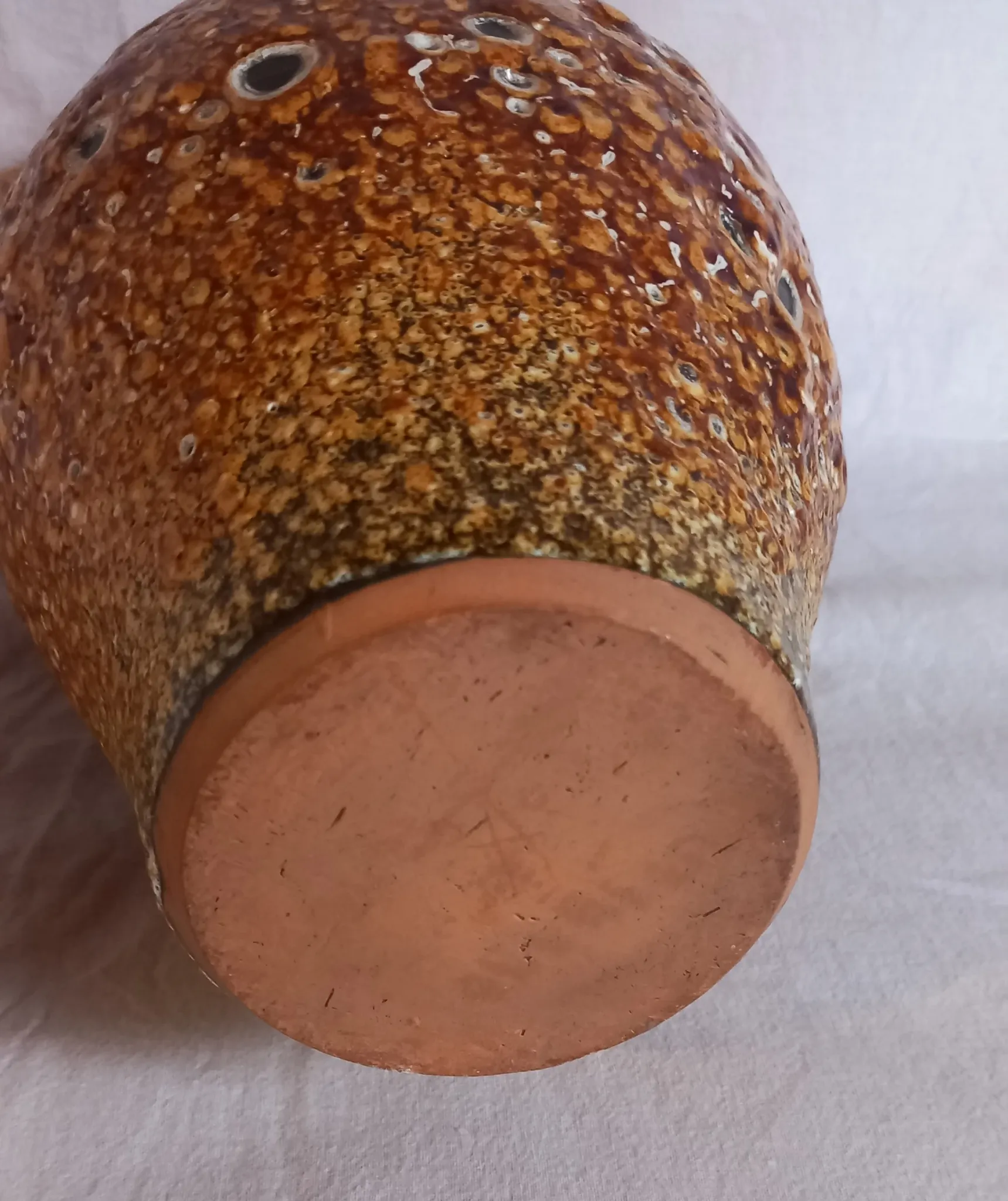 Vintage ceramic amphora vase "Fat Lava" - Honey glazes - 1960s