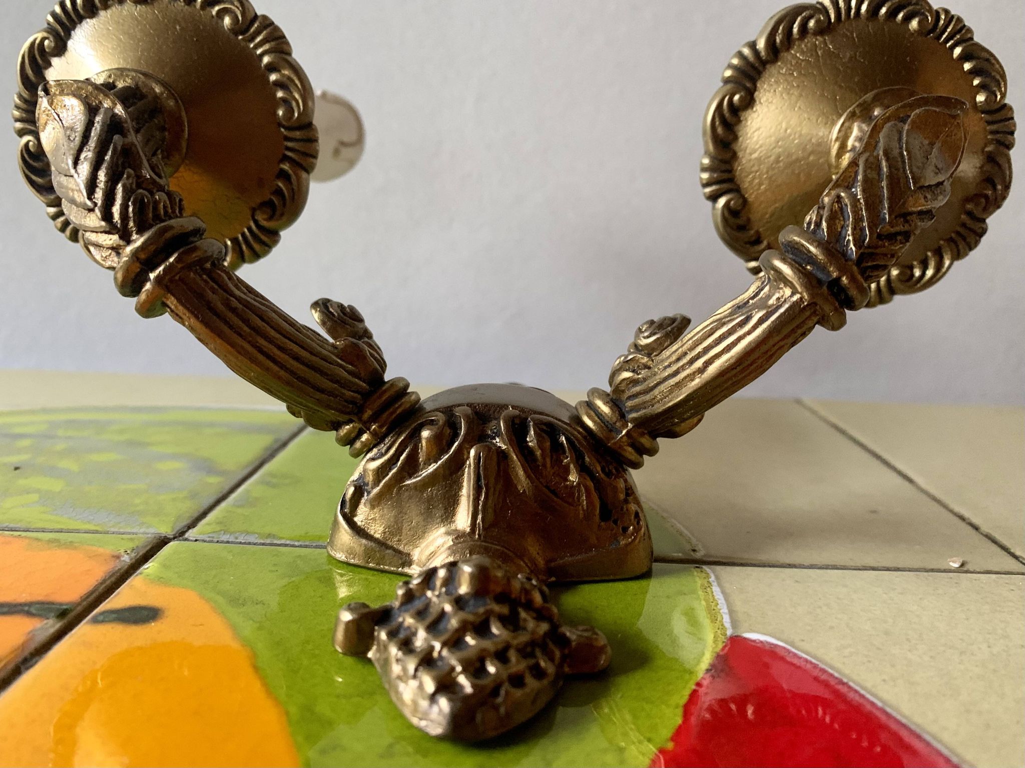 Paire d'appliques murales en laiton vintage