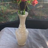 Beige opaline vase vintage marble effect