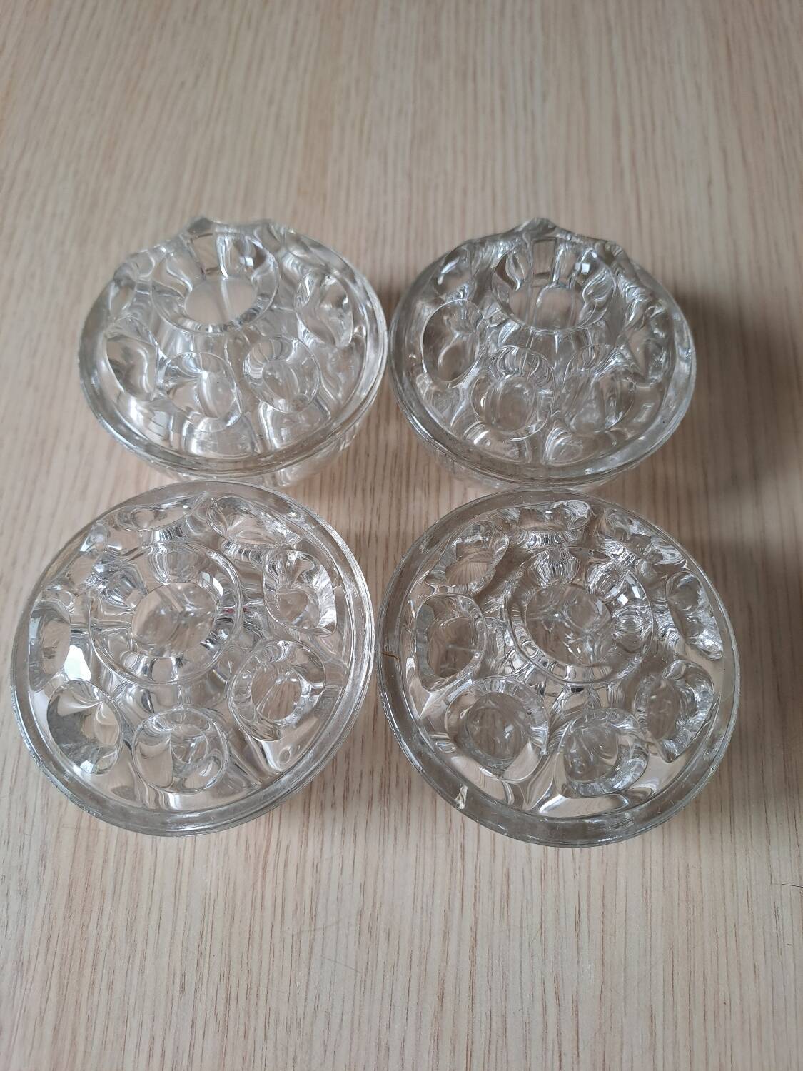 Set of 4 glass flower picks