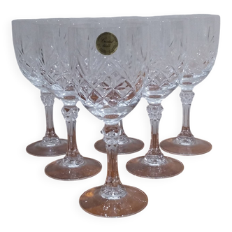 Very Nice Set of 6 Deauville Water Glasses in Bleikristall Crystal