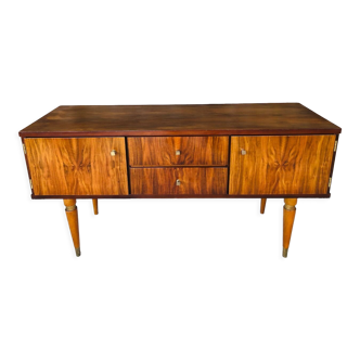 Vintage low row in flame walnut, by G N B , Circa 60