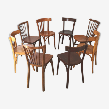 Set of 8 chairs Bistro mismatched