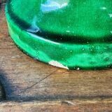 Large Art Nouveau vase in crackled green glazed stoneware – Baluster neck