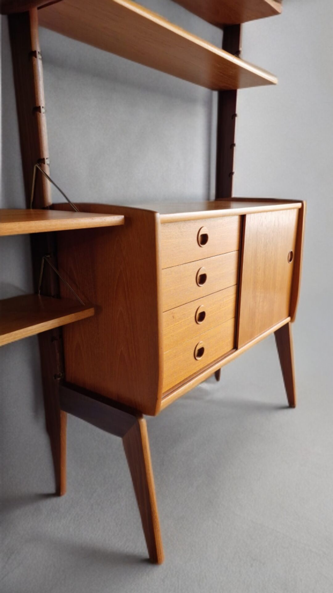 Freestanding storage unit in teak Ergo, Vintage Scandinavian 1960s