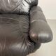 Large Set of Italian Space Age Black Leather Lounge Chairs with Brass