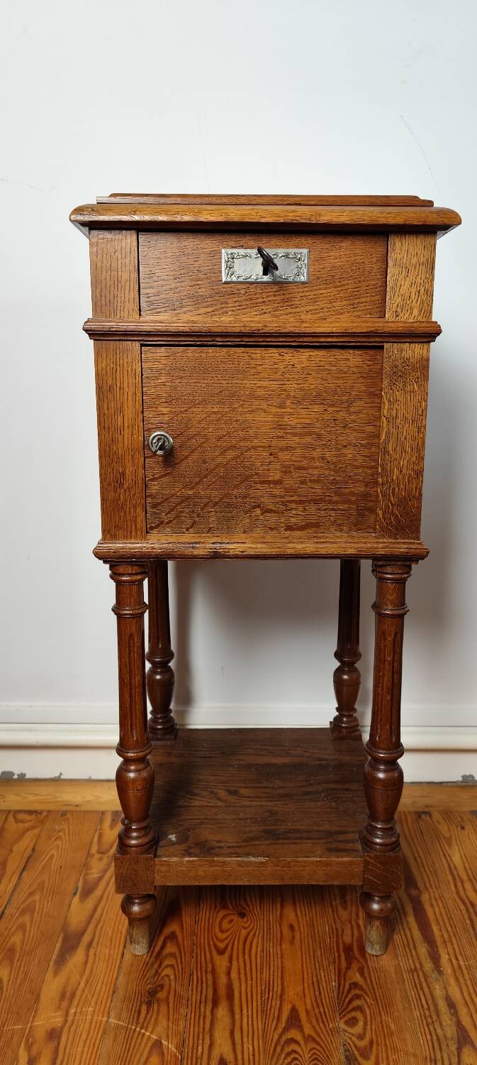 Side table, old antique bedside table