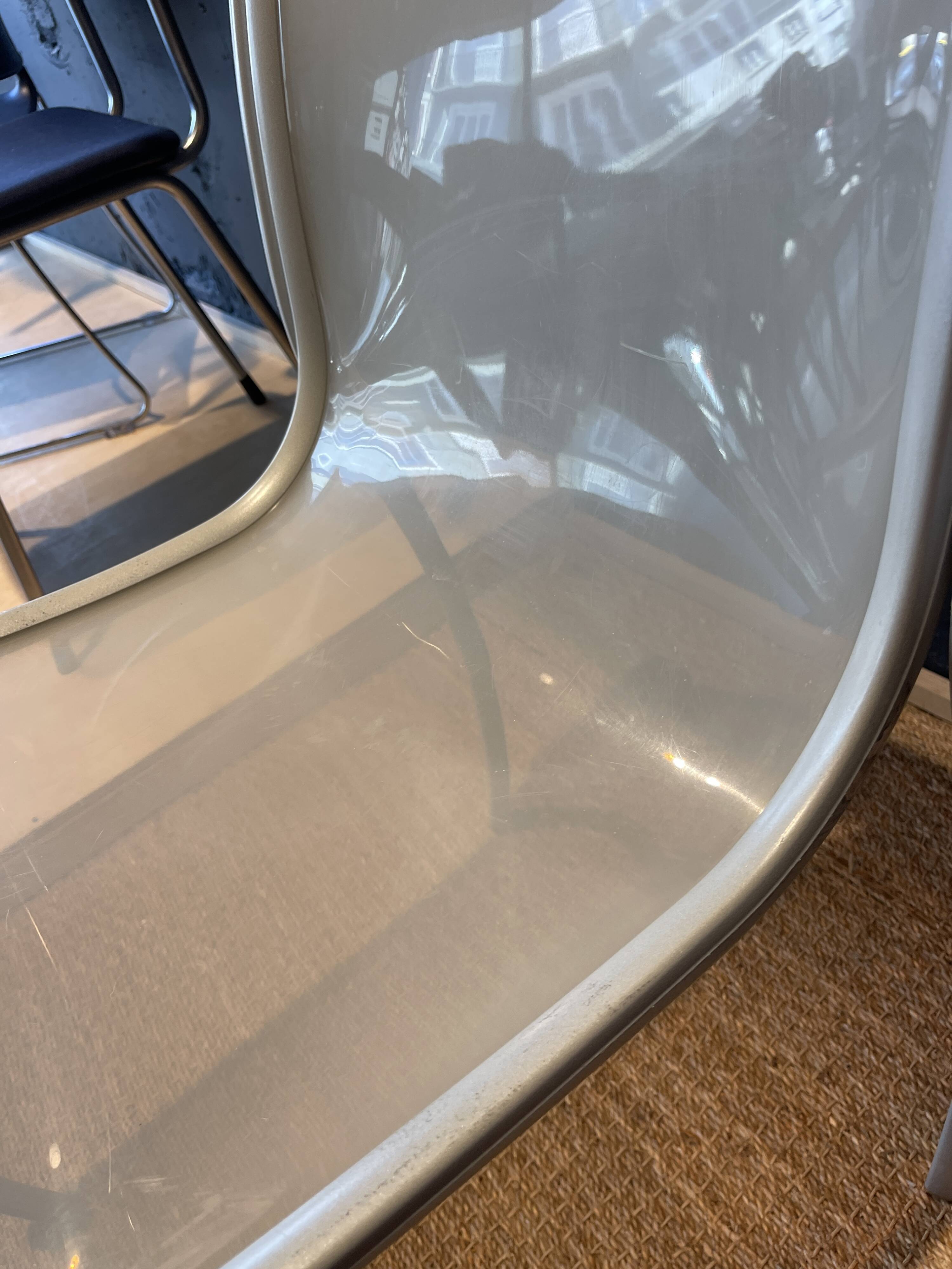 Pair of FPE chairs by Ron Arad for Kartell translucent and red Italy