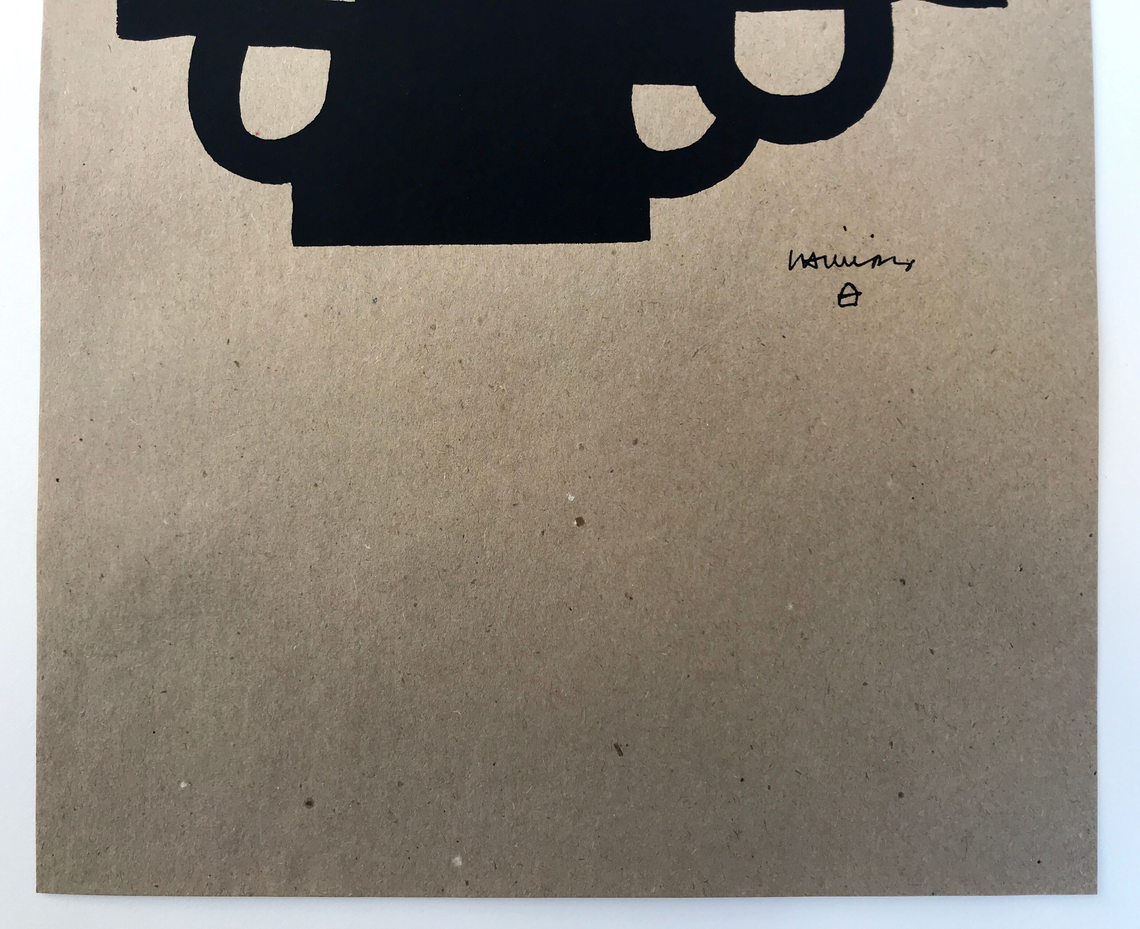 Original screenprint on tobacco paper by Eduardo CHILLIDA, Antzo II, 1985
