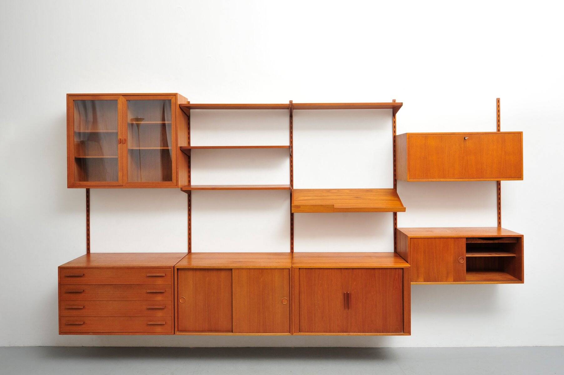 Danish teak wall unit by Kai Kristiansen for Feldballes Møbelfabrik