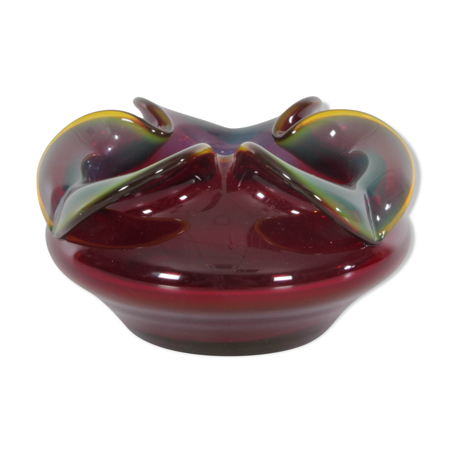 Polish glass ashtray by Czeslaw Zuber, 1970