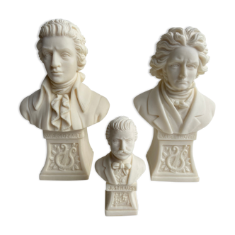 Trio of busts - Mozart, Beethoven, Strauss