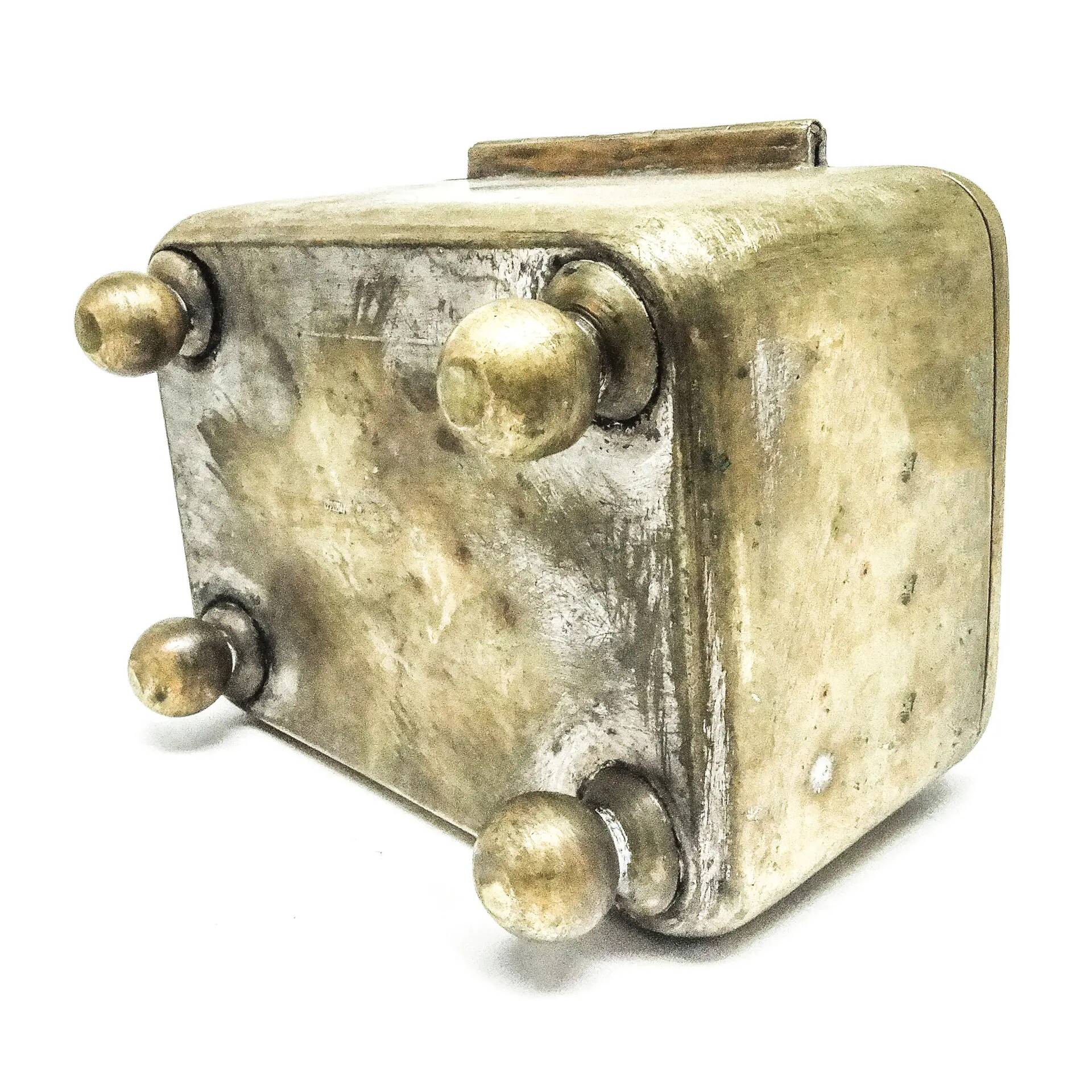 Sugar bowl, Art Deco, silver-plated brass, Poland, 1930s