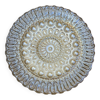 Plafonnier rond vintage en verre ambré