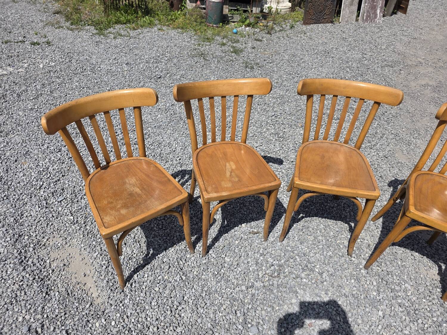6 Luterma curved wooden bistro chairs