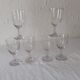 Series of 6 bubbled old glasses
