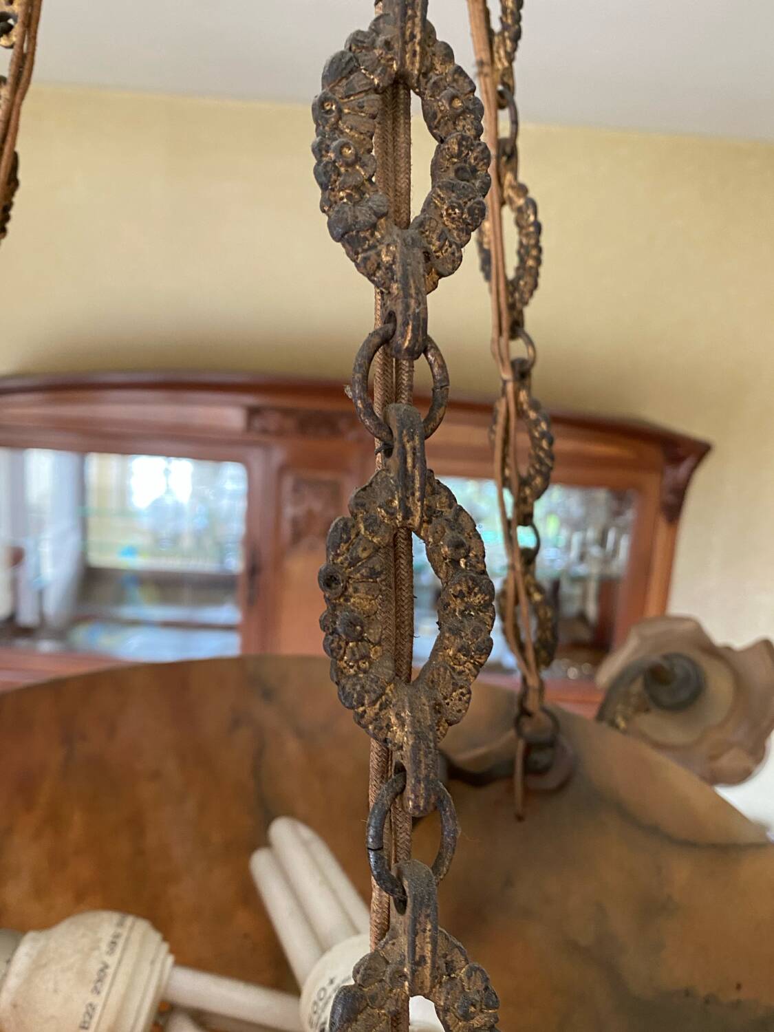 Art deco alabaster pendant light